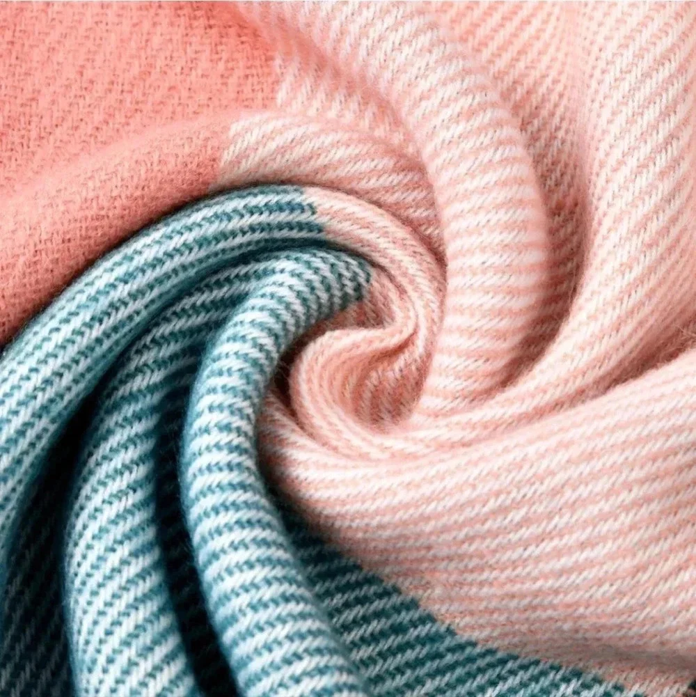 Womens Winter Scarf, Fashion Cashmere Feel Plaid Scarfs for Women, Pashmina Shaw